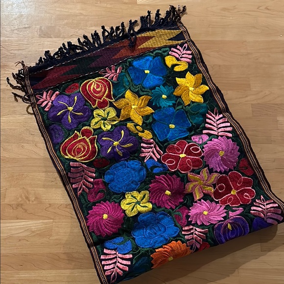 Floral Embroidered Tapestry